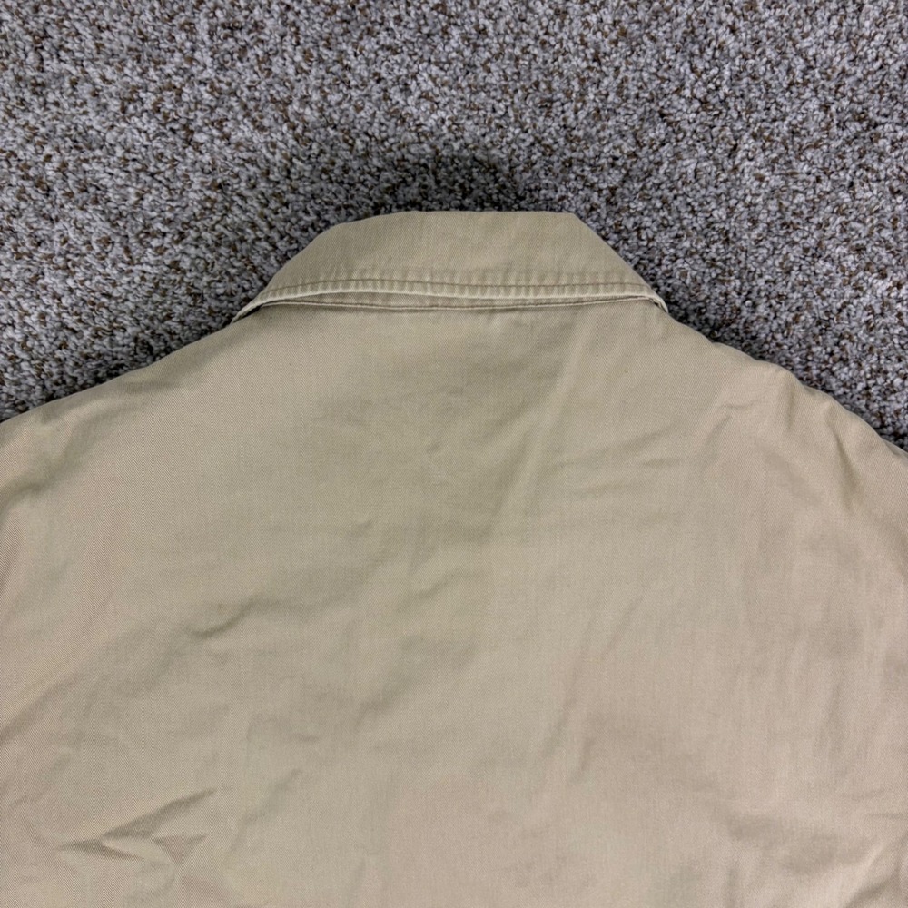 Polo Ralph Lauren Mens XL Harrington Jacket Tan Khaki Plaid Lined Cotton Twill - Picture 9 of 14